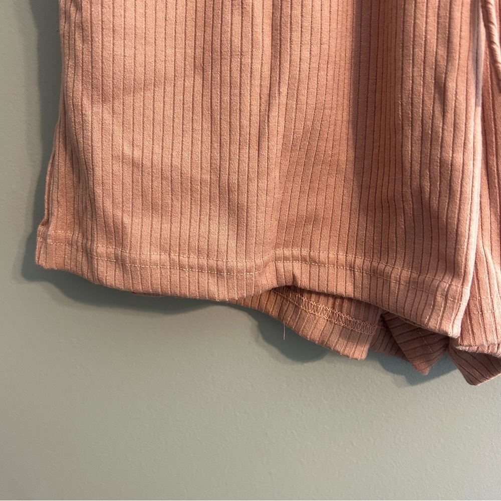 Lost + Wander Ribbed High Waist Shorts Set in Blush Pink Size L NWT - Picture 6 of 10